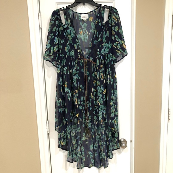 Blu Heaven Other - NWOT Cold Shoulder Kimono/Duster/Beach Coverup Blue S